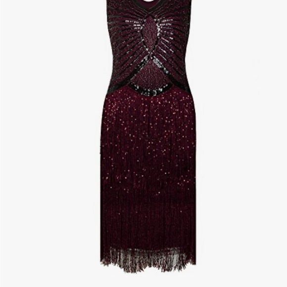 Flapper style dress in all black. Size large. ZIP side. - Picture 10 of 11